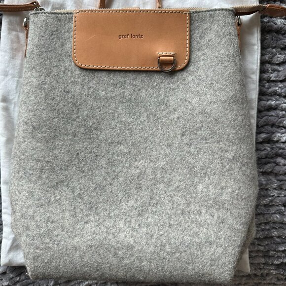 Graf Lantz Bedford Midi Backpack in Granite Merino Wool and Vachetta Leather - Picture 13 of 15